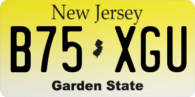 NJ license plate B75XGU