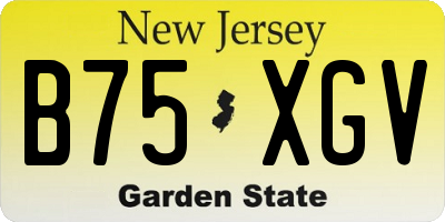 NJ license plate B75XGV