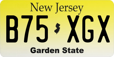 NJ license plate B75XGX