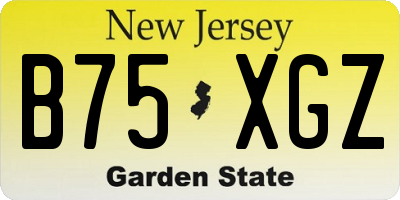 NJ license plate B75XGZ