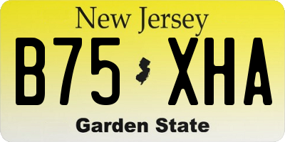 NJ license plate B75XHA