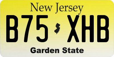 NJ license plate B75XHB