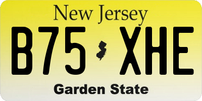 NJ license plate B75XHE