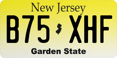 NJ license plate B75XHF
