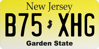 NJ license plate B75XHG