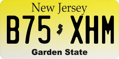 NJ license plate B75XHM