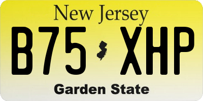 NJ license plate B75XHP