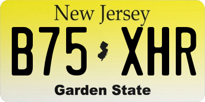 NJ license plate B75XHR