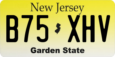 NJ license plate B75XHV