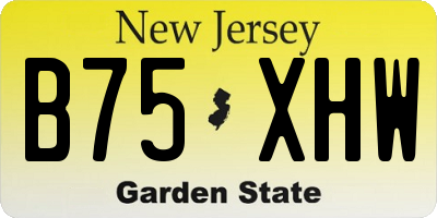 NJ license plate B75XHW