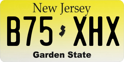 NJ license plate B75XHX