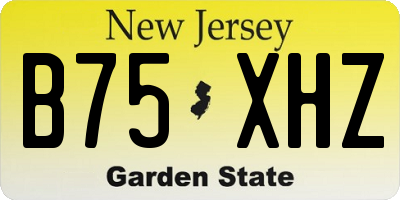 NJ license plate B75XHZ