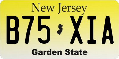 NJ license plate B75XIA
