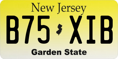NJ license plate B75XIB