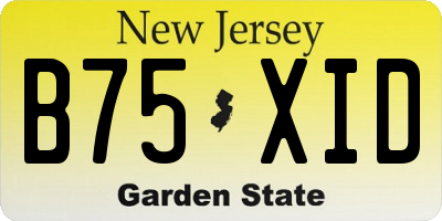 NJ license plate B75XID