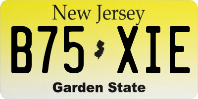 NJ license plate B75XIE