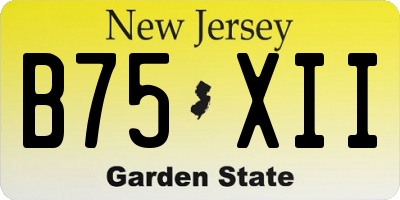 NJ license plate B75XII