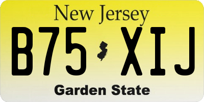 NJ license plate B75XIJ