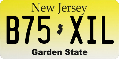 NJ license plate B75XIL