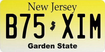 NJ license plate B75XIM