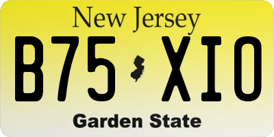 NJ license plate B75XIO