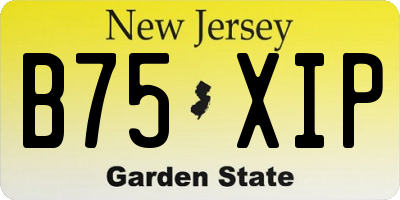 NJ license plate B75XIP