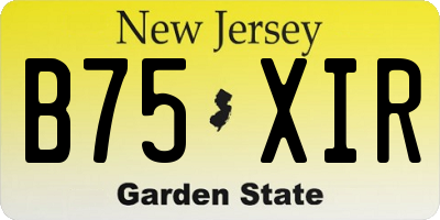 NJ license plate B75XIR
