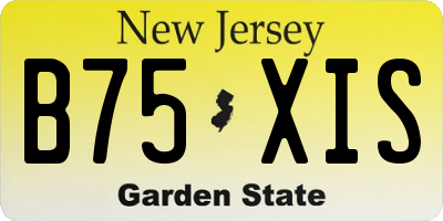 NJ license plate B75XIS