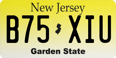NJ license plate B75XIU