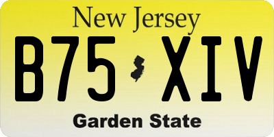 NJ license plate B75XIV