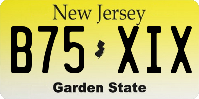 NJ license plate B75XIX
