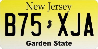 NJ license plate B75XJA