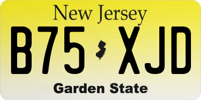 NJ license plate B75XJD