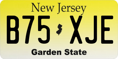 NJ license plate B75XJE