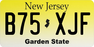 NJ license plate B75XJF