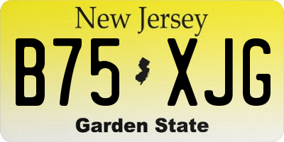NJ license plate B75XJG