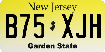 NJ license plate B75XJH