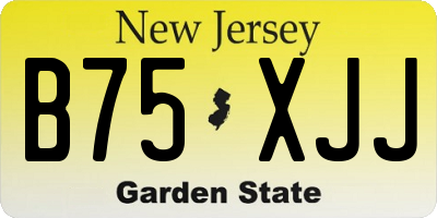 NJ license plate B75XJJ