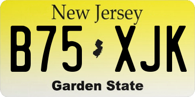 NJ license plate B75XJK