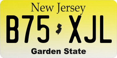 NJ license plate B75XJL