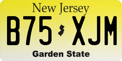 NJ license plate B75XJM