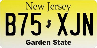 NJ license plate B75XJN