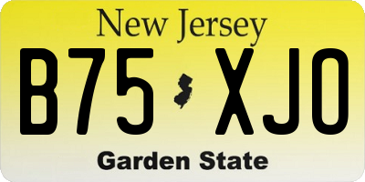 NJ license plate B75XJO