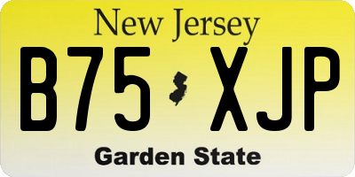 NJ license plate B75XJP