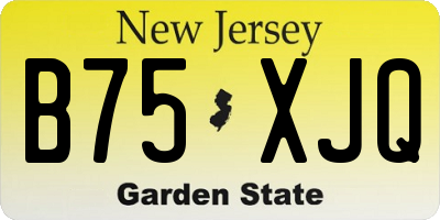 NJ license plate B75XJQ