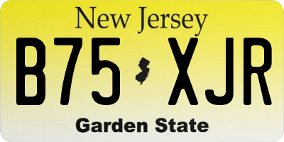 NJ license plate B75XJR