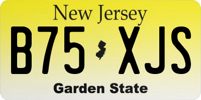 NJ license plate B75XJS