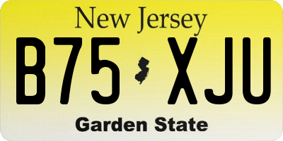 NJ license plate B75XJU