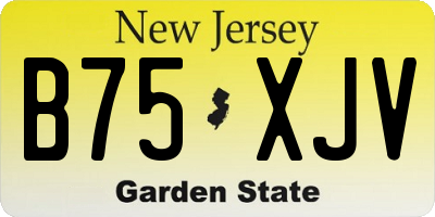 NJ license plate B75XJV