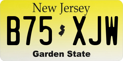 NJ license plate B75XJW
